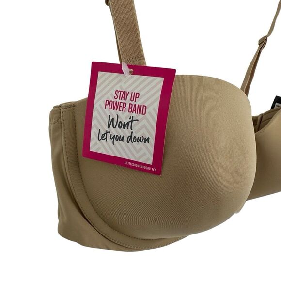Maidenform Self-Expressions Stay Put Strapless Underwire Bra 34D Tan Nude NWT - Picture 2 of 10